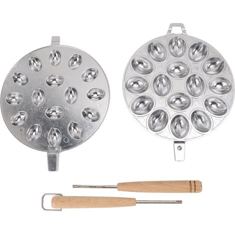 Moule à Cookies en Forme Ovale, Moule Antiadhésif avec 16 Cavités, en Aluminium Allié et Bois Composite, 707g, Pour une Cuisson Facile et Rapide à la Maison (1/5)