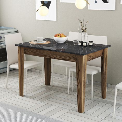 Mesa Fija Zane, 6 Plazas, Forma Rectangular, Soporta 120 kg, 110x72x75h cm, Marrón Nogal (1/5)