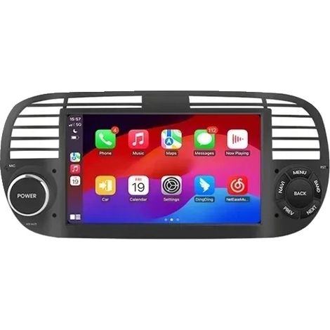Carplay, Intégration Véhicule Transparent, Support Multimédia Polyvalent, compatible avec FIAT 500 / 500C Abarth 2007-2015, V1 Plus(2GB 32GB)-a (1/2)