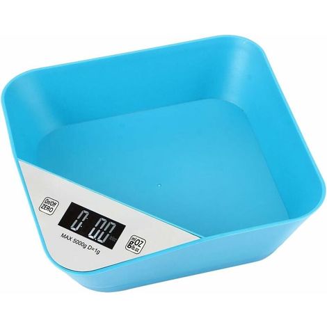 Flour Scale Digital Scale 5000g Bowl LED Kitchen Scale - (Blue)