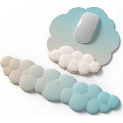 Ensemble repose-poignet ergonomique pour clavier et souris, support doux et confortable pour le travail sur ordinateur, design (1/5)