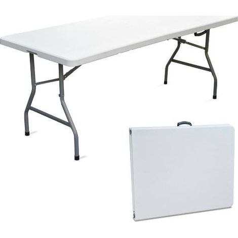 TAVOLO TAVOLINO PIEGHEVOLE RICHIUDIBILE RESINA METALLO CAMPING CAMPEGGIO 50617V CM 242X76X74 H (34935) (1/3)