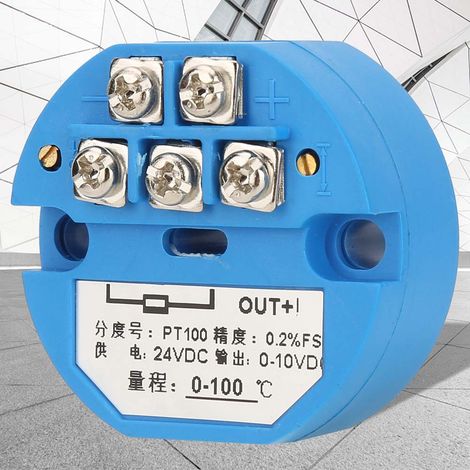 -50  400 Grad PT100 Temperaturtransmitter DC24V Ausgang 0-10V Sensor (1/5)