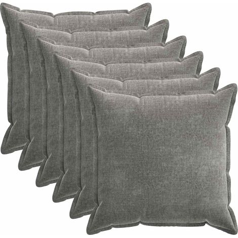 vidaXL Funda de almohada 6 uds. HOUTEN Gris oscuro 80 x 80 cm (1/2)
