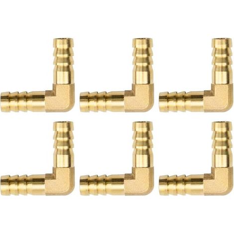 Conector de manguera - Conector en L de 90 grados - Latón de 10 mm (1/5)