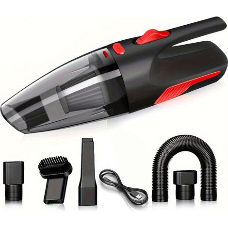 Aspirateur portable sans fil rechargeable avec indicateur LED et filtre HEPA, adapté à la maison, à la voiture et au bureau. (1/4)