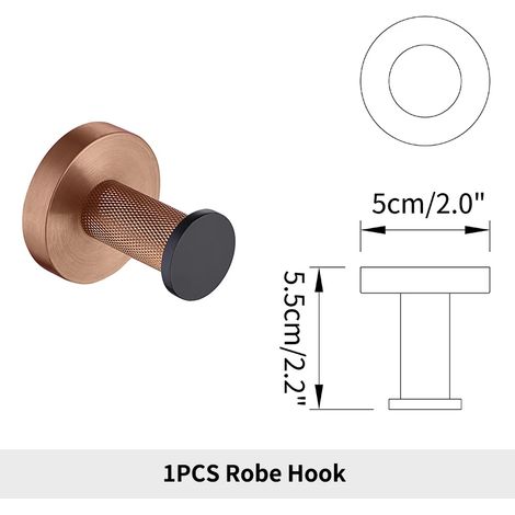 (Crochet pour peignoir) Crochet mural en acier inoxydable noir et or rose, porte-brosse de toilette, porte-papier toilette, porte-serviettes, porte-gobelet, ensemble de salle de bain (1/5)