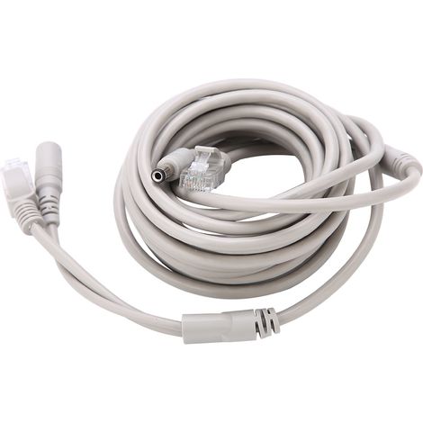 Câble Ethernet RJ45+DC 5M/10M/15M/20M pour caméras IP et système NVR 10Mbps/100Mbps (5M) (1/5)