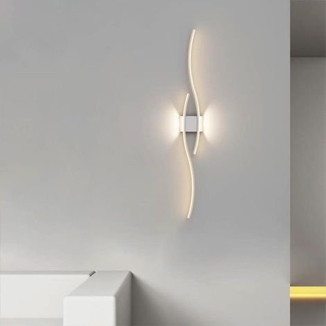 Applique murale LED moderne, appliques murales linéaires en métal avec éclairage haut et bas, petits projecteurs, lumière d'ambiance murale de fond