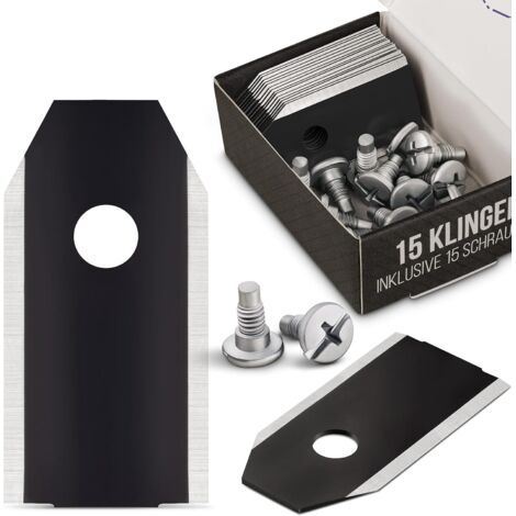 15x Titanium BLACK lames pour tous les Husqvarna Automower - 15 vis incluses - Lames de tondeuses-robots adaptées aux Husqvarna 305, 308, 310, 315, 320, 420, et bien d'autres. (1/5)