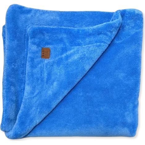 Couverture chaude pour bébé 90x100 cm, double épaisseur, pour poussette ou berceau, bleue (1/5)