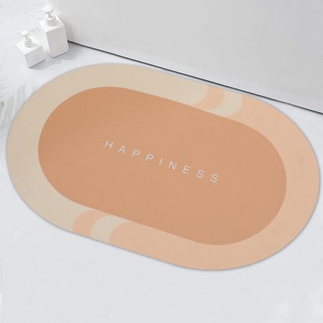 Tapis De Bain - Absorbant Rapide En Diatomée - Antidérapant - Pour Salle De Bain Toilette Entrée - 40 x 60 cm - Jaune (1/5)
