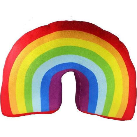 Oreiller arc-en-ciel de 13.7 pouces pour filles, décoration de lit d'enfants, coussin en peluche en forme d'arc, pour canapé et chaises (1/5)