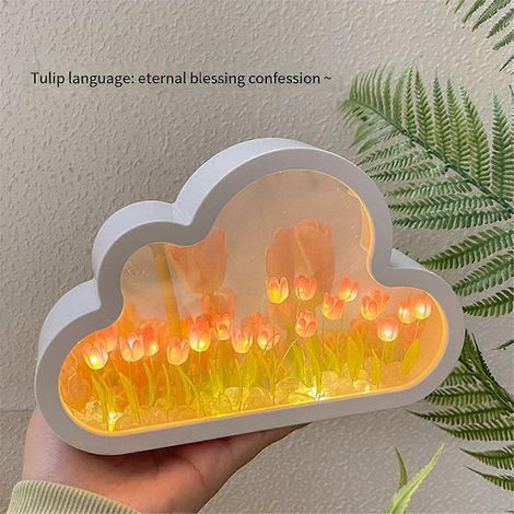 Lampe de table LED tulipe nuage à faire soi-même, décoration pour chambre de fille, C-- (1/5)