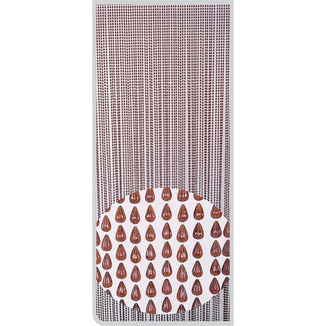 TrAdE Shop Traesio - Tenda Moschiera Antimosche Con Perline Grandi Marrone In Pvc 120x230cm Tpl74 017400 - (1/3)