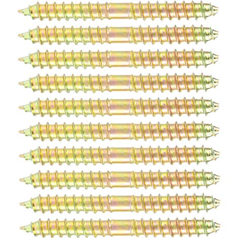 10 pièces vis à double filetage 6x60 mm fer zingué connecteur meuble menuiserie (1/5)