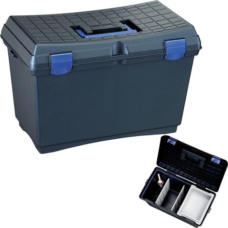 Blu Navy - Bauletto sgabello grande con vaschetta interna divisorio estraibili e rinforzi sedile (1/2)