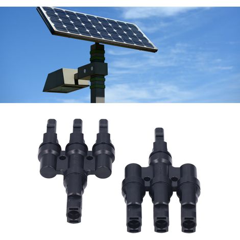 MC4-Stecker, Photovoltaik-Stecker, vierpoliger T-förmiger Solar-Photovoltaik-Stecker, dreifacher T-förmiger Photovoltaik-Stecker (1/5)
