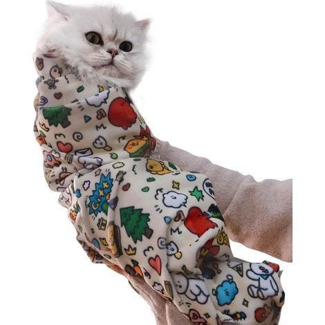 Harnais pour chat, couverture enveloppante, couverture magique pour chat, utilisée pour donner des médicaments au chat, (1/5)