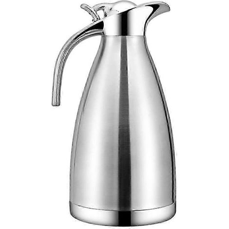 Cafetière et théière isothermes en acier inoxydable à double paroi de 2 litres (étanches et résistantes à la chaleur) (1/5)