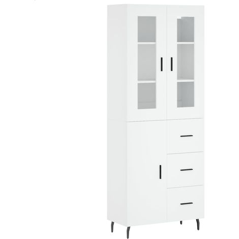Credenza buffet cassettiera mobile contenitore organizer cucina soggiorno soggiorno alto 69,5 x 34 x 180 cm derivati del legno bianco 020032570