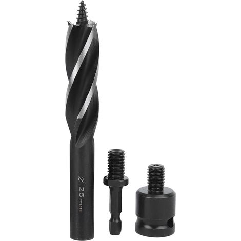 Mèche À Bois Acier Carbone 4 Rainures Poignée Hexagonale 25mm Pour Perçage Bois Tendre Et Dur Kit De 1 Pièce (1/5)