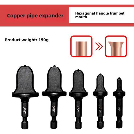 Outil d'expansion manuel britannique – 5 pièces évasées – poignée hexagonale, pour tubes cuivre réfrigérateur/climatiseur (1/5)