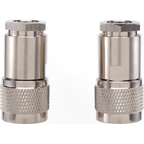 Connecteur RF coaxial N Mâle à Pince, Lot de 2, pour câbles RG213 et 7D-FB, fixation par serrage, qualité professionnelle (1/5)
