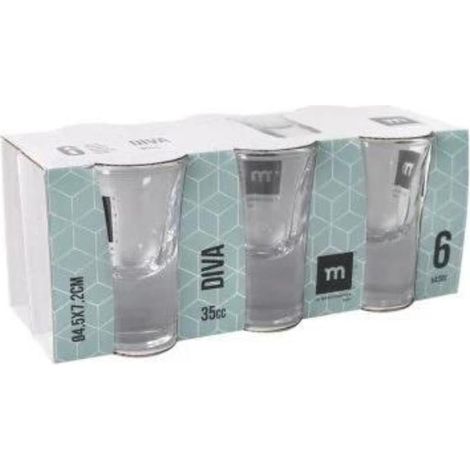 3,5 cls vaso chupito diva similar a dublino bormiolli - caja 6 unidades