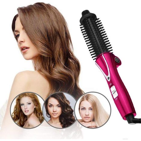 Mini Curling Iron, Anti-Tangle Curling Iron Brush and Volumizer, 1-Inch Dual Voltage Travel-Friendly Tourmaline Ceramic Ion Comb Styling Stick (1/5)