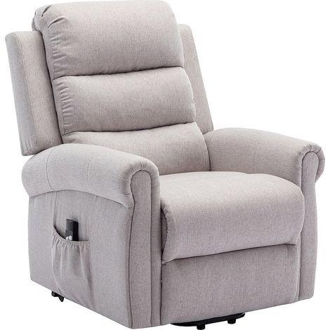Poltrona massaggiante con alzapersona elettrico in Tessuto Beige  - LOVARI