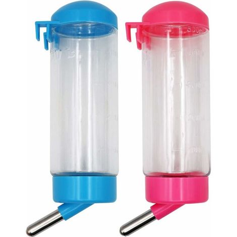 2 pièces 400 ML Biberon Hamster Automatique, Plastique Biberon Lapin Nain Biberon Hamster Fuit Pas,pour Hamster, Chat,Chiens (Couleur AléAtoire) (1/4)