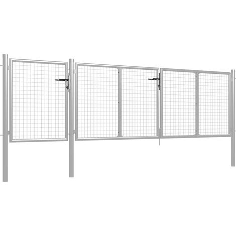 Maison Exclusive - Gartentor aus Stahl 400x100 cm Silber