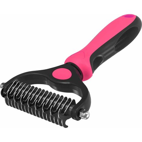 Brosse Double Face pour Chats et Chiens - Étrille Anti-Peluches, Peigne massant pour poils mi-longs/longs, élimine les poils morts tout en stimulant le pelage (1/5)