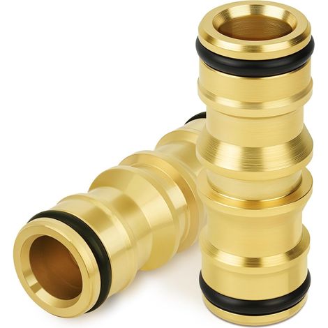 4PCS Raccord de Tuyau en Laiton, 1/2" Double Fiche Pièce Raccordement, Raccords Pour D'arrosage, pour Rallonger Un et le Système D'irrigation Jardin 2pcs - (1/5)