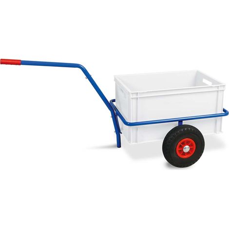 BRB Chariot à Roulettes avec Coffre en Plastique Amovible 600 x 400 x 320 mm, Blanc, Pneus Anti-crevaison, Charge Maximale 200 kg, Chariot Mecanicien (1/2)