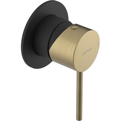 Sapho Ultramix - Unterputz-Duscharmatur, mit Grundkörper, matt schwarz/matt gold UT041BG (1/2)