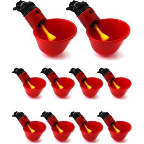 10 Pcs Automatic Chicken Waterer, Plastic Poultry Drinker for Bird Quail Pigeon Chicken Hen (25mm, for Buckets) (1/5)