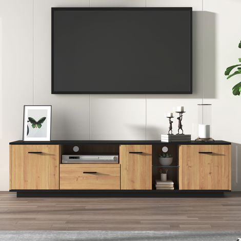 Mobile TV 180 x 37 x 45 cm con 1 cassetto, 3 ante, 2 нишe aperte e LED 16 colori HAVRYA (1/5)