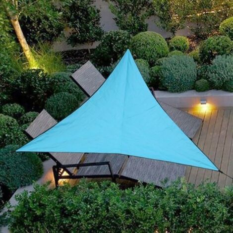 Wasserdichtes dreieckiges Sonnensegel für Garten und Terrasse, 4x4x4m, blau. (1/5)
