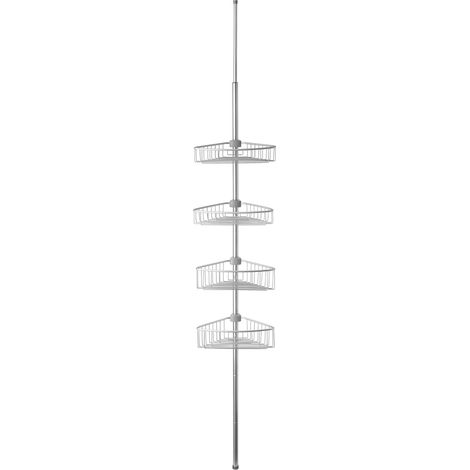 Teleskopregal, korrosionsbeständiges Aluminium, 4 verstellbare Körbe, Tragkraft 40 kg, für Bad und Dusche (1/5)