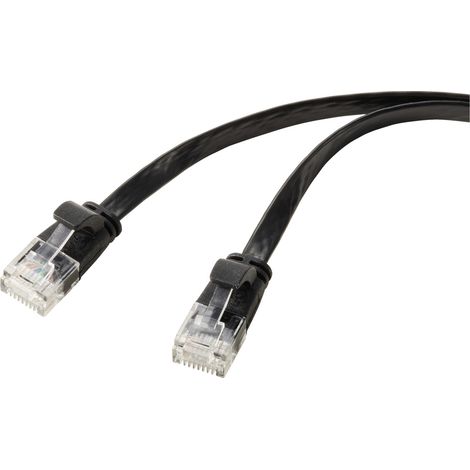 Renkforce RF-5771530 RJ45 Patchkabel CAT 6 U/UTP 0.50 m Schwarz PVC-Mantel 1 St.