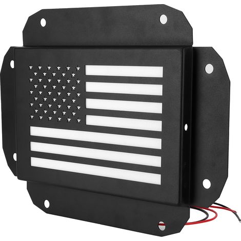Plaque de suppression de roue de secours LED pour Jeep JK 2007-2017, motif drapeau américain, feu rouge fixe (1/5)