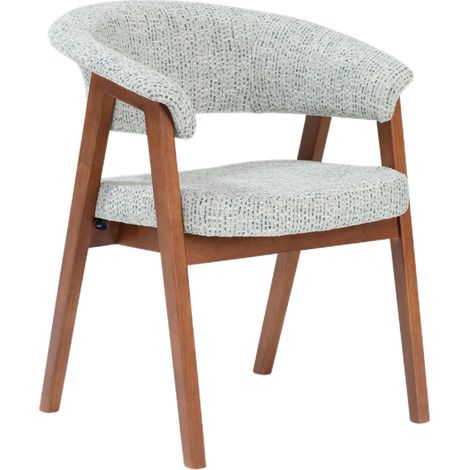 Selsey Nux - Esszimmerstuhl mit Armlehnen, Chenille Hellgrün, 61 cm (1/5)