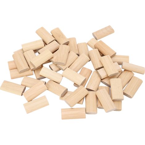 50 chevilles en bois de hêtre massif de 10 x 50 mm pour l'assemblage de meubles en bois.