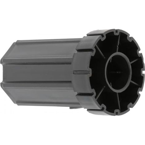 Tappo terminale ottagonale in PVC nero per tubo di tapparella/finestra a bovindo/persiana, per puleggia e tubo ottagonali da 60 mm, uscita cuscinetto diametro 28 mm (1/2)