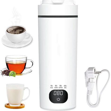 Mini Bouilloire de Voyage 450ml – Bouilloire Voyage Compacte avec 4 Températures, Mini Bouilloire Électrique Portable, Bouilloire Portable Rapide et Sécurisée pour Thé, Café, Déplacements (1/5)