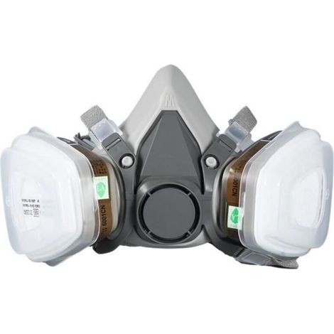 M-500 Masque de Protection Respiratoire Réutilisable, Anti poussière, Anti gaz avec Filtres pour Peinture, Travaux, Bricolage, Ponçage (1/5)