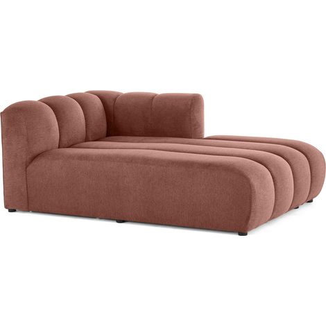 Debbie - module d'assise méridienne droit en tissu texturé - rose (1/5)