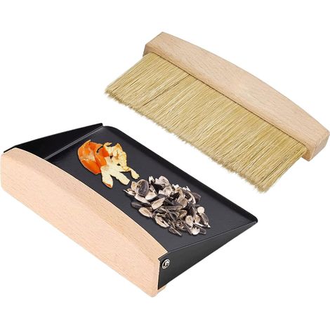 Balai Et Pelle De Table - Poignée En Bambou - Lèvre En Caoutchouc - Pour Comptoirs Et Surfaces Plates - Lot De 1 (1/5)